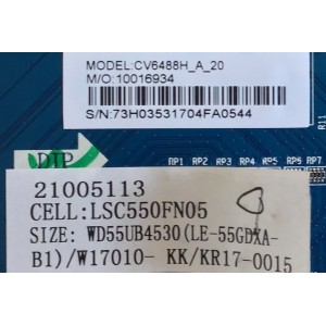 MAIN PARA TV ELEMENT / W17010-KK / CV6488H-A / 21005113 / WD55UB4530 / LE-55GDXA-B1 / 10016934 / 73H0353 / PANEL MD5512YTLU / MODELO E4SFT5517 K7G5M