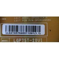 FUENTE DE PODER PARA TV LG NANOCELL / NUMERO DE PARTE EAY65769201 / 65769201 / EAX69063801 / LGP75T-20U1 / MODELOS 75UN6950ZUD / 75UN6950PUD / 75UN6970PUD / 75UN7070PUC / 75UN7370AUH / 75UN7370PUE / 75UN8570AUD / 75UN8570PUC / 75NANO80UNA / 75NAN080UNA