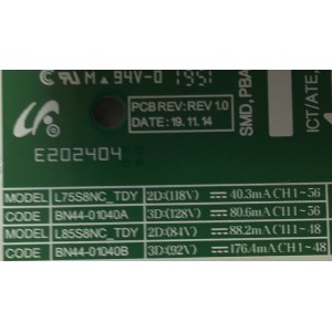 LED DRIVER PARA TV SAMSUNG / NUMERO DE PARTE BN44-01040A / L75S8NC_TDY / BN4401040A / PANEL CY-TT075FMLV4H / MODELOS QN75Q8DTAFXZA FC02 / QN75Q80TAFXZA FC04 / QN75Q80AAFXZA