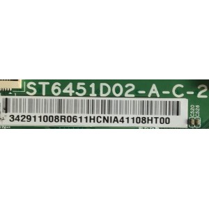 T-CON PARA TV HISENSE / NUMERO DE PARTE 342911008R0511 / 34.29110.08R / ST6451D02-A-C-2 / ST6451D02-F VER.2.1 / ST6451D02-G / ST6551D02-A / MODELOS 65S525LBAA / 65S425TBBA / 65S535 / 65S425LBBA / 65S421 / 65R625 / 65R6E1 / 65R6E4 / 65R6E3 65A6109FUWR