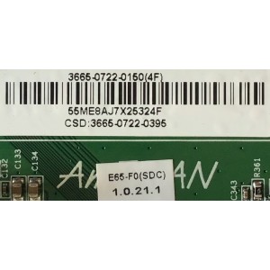 MAIN PARA SMART TV VIZIO 4k Hdr RESOLUCION (3840 X 2160) / 3665-0722-0150 / 0171-2272-6864 / 3665-0722-0395 / PANEL LSC650FN04-J01 / MODELO E65-F0 LAUSWVKU