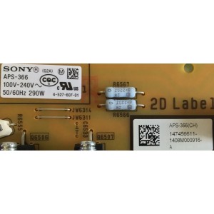 FUENTE DE PODER PARA SMART TV SONY / 1-474-566-11 / APS-366(CH) / 147456611 / PANEL LC650EUF(FG)(F1) / MODELO KDL-65W950B