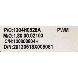 MAIN PARA TV PROSCAN / 1204H0528A / CV318H-X / 1.80.00.02103 / 100808804H / 20120518X008081 / PANEL T370HW04 V.1 / MODELO PLED3792A