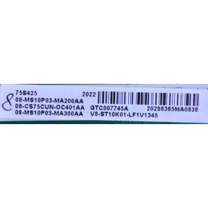 MAIN PARA TCL 4K UHD HDR ROKU SMART TV RESOLUCION (3840 x 2160) / 08-cs75cun-oc401aa / 40-MST10P-MAD4HG / 08-MS10P03-MA200AA / 08-MS10P03-MA300AA / PANEL LVU750NDBL CD9W04 / MODELO 75S425