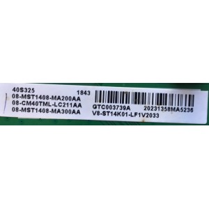 MAIN PARA SMART TV TCL FHD ROKU SMART TV / 08-MST1408-MA200AA / 40-MD14FA-MAA2HG / 08-CM40TML-LC211AA / PANEL LVF395NDEL MD9W06 / MODELOS 40S325LACA / 40S305LBCA / 40S325 / 40S325LAAA / 40S325TAAA / 40S325TACA / 40S325TABA / 40S325MACA
