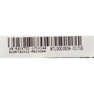 MAIN FUENTE PARA TV TCL / SVSRT41V12-MA200AA / TPD.RT2841.PB771 / RTK2841 / V8-R41KT01-LF1V144 / MODELOS 32A325 / 32A321 / 32A323 /  ESTA TARJETA ES CHINA Y ES UTILIZADA EN DIFERENTES MARCAS Y MODELOS / ENTRAR A DESCRIPCIÓN DEL PRODUCTO