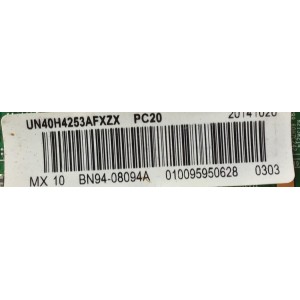 MAIN PARA SMART TV SAMSUNG / NUMERO DE PARTE BN94-08094A / BN41-02252A / BN97-08898J / PANEL CY-HH040AGLV1H / MODELO UN40H4253AFXZX TS01
