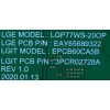 SUB FUENTE DE PODER PARA TV LG 4K UHD HDR SMART TV / NUMERO DE PARTE EAY65689322 / EPCB60CA5B / 65689322 / LGP77WS-20OP / 3PCR02728A / PANEL LE770AQD (EN)(A4) / MODELO OLED77GXPUA / OLED77GXPUA.BUSWLJR