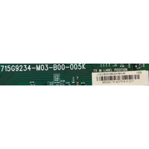 MAIN PARA SMART TV VIZIO 4K UHD CON HDR RESOLUCION (3840 x 2160) NUMERO DE PARTE  756TXICB02K008 / 715G9234-M03-B00-005K / 715G9234-M01-B00-005K (X)XICB02K008020X / PANEL TPT500B5-U1T01D REV:S01K / MODELO D50-F1 LTQHWRMU
