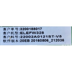 MAIN FUENTE PARA TV ELEMENT / NUMERO DE PARTE  H16050717 / TP.MS3393T.PB758 / 3200188017 / 22002A0121ST-V5 / 20EB 20180506_212036 / MODELO ELEFW328