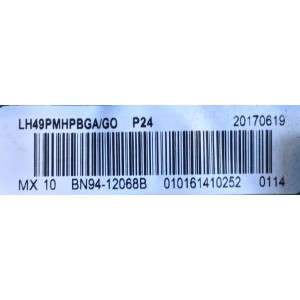 MAIN PARA MONITOR / NUMERO DE PARTE  BN94-12068B / BN97-013020D / PANEL CY-KK049BGLVWH / MODELO LH49PMHPBGA/GO FA01