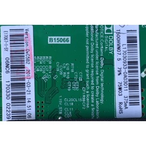 MAIN FUENTE (COMBO) PARA TV ELEMENT / NUMERO DE PARTE E17067-1-SY /  L17030933 / TP.MS3393.PB801 / T500HVN07.5 / 0XC5B2 / MODELO ELEFW5017 / ELEFW5017 LE-50GV350-D3