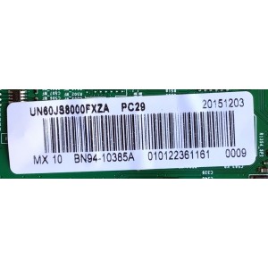 MAIN PARA SMART TV SAMSUNG 4K UHD RESOLUCION (3840 x 2160) / NUMERO DE PARTE  BN94-10385A / BN41-02344D / BN97-10061R / PANEL CY-TJ060FGSV1H / MODELO UN60JS8000FXZA MD01