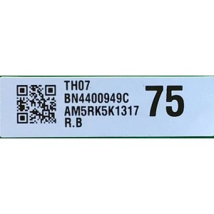 LED DRIVER PARA TV SAMSUNG / NUMERO DE PARTE  BN44-00949C / L75Q8NB_NHS / BN4400949C / PANEL CY-TN075FLAV6H / MODELO QN75Q8FNBFXZA AA01