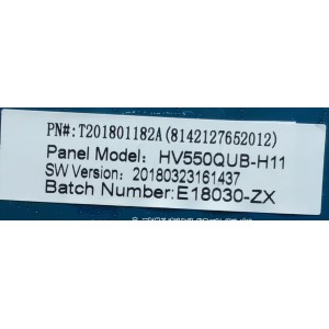 MAIN FUENTE PARA TV ELEMENT / NUMERO DE PARTE  8142127652013 / CV6586H-A50 / 8142127652012 / T20181182A / 7.D6586HA50110.4A3  / 82K02291803FA0122 / 20180323161437 / E18031-ZX / PANEL CN550CN7211 / MODELO E4SFT5517