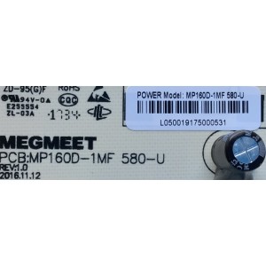 FUENTE DE PODER PARA TV ELEMENT / NUMERO DE PARTE  MP160D-1MF580-U / MP160D-1MF 580-U / PANEL C500U17-E61-A / MODELO E4SW5017RKU