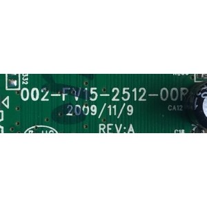 MAIN PARA TV COBY / NUMERO DE PARTE 002-FV15-2512-00P / 8529.90.06.00 / 100514466 / PANEL V216B1-L02 REV.C1 / LTA216AT01 / MODELO TFTV2225