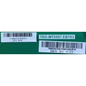 MAIN PARA SMART TV VIZIO 4K UHD CON HDR / NUMERO DE PARTE  755.02J01.A001 / TED.MT5597.EB763 / 75502J01A001836A14A2JS1A / A18084418-0P00254  / A06A44CSEA36 / PANEL LSC550FN11-401 / MODELO D55-F2 LWZQWXLU