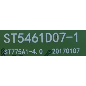 T-CON PARA TV ELEMENT / NUMERO DE PARTE ST5461D07-1 / 1708CSAF01 / ST5461D07-1. / ST775A1-4. 0 / ST775A1-4 / 02650100010002 / PANEL MD5541YTCF / MODELO ELEFW5517 J7M0M