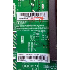MAIN FUENTE PARA TV ELEMENT / NUMERO DE PARTE K17041498 / TP.MS3393.PB801 / K17041498-0A01096 / E17098-SY / 06NC6 / 20170427_142355 / PANEL T500-V35-DLED / MODELO ELFW5017 E7A4M