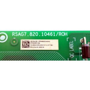 MAIN FUENTE (COMBO) PARA TV HISENSE / NUMERO DE PARTE 281554 / RSAG7.820.10461/ROH / 277730 / HU43A6109FUWR / 3TE43G2024OM / PANEL HD425X1U51-T0L3\S0\GM\ROH / MODELO 43R6090G5