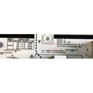 FUENTE DE PODER PARA TV LG OLED / NUMERO DE PARTE EAY65689401 / 65689401 / EAX68999701 / EPCA40CA2A / 3PCR02700B / LGP55CX-200P / EAX68999701(2.0) / LGP55CX-20OP / PANEL AC550AQL / MODELO OLED55CXPUA / OLED55CXPUA.DUSQLJR