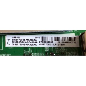 MAIN PARA TV TCL / NUMERO DE PARTE 08-CS55CUN-OC426AA / 40-RT73H2-MAA2HG / RTD2873 / RT73H2 / 08-RT73005-MA200AA / 08-RT73005-MA300AA / V8-RT73K01-LF1V1679 / PANEL LVU550NDJL CD9W00 / MODELO 55S535