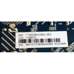 MAIN FUENTE (COMBO) PARA TV ATVIO / NUMERO DE PARTE 17005310 / CV3553BH-U32 / 7.T3553BHU3221.2E0 / 89H1073 / 076E2L04363A0 / E476721 / PANEL CV320H1-F01 / MODELO ATV3215LED