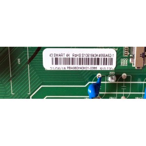 MAIN FUENTE (COMBO) PARA TV POLAROID / NUMERO DE PARTE PBA960H43K01 / TP.T960X.PC821 / 2605914A0 / S1061843K / PBA960H43K01-0385 / E203640 / S1061843K4556A62-1PBA960H43K01 / PANEL LC430EGY (SK)(M3) / MODELO PTV43174KILED