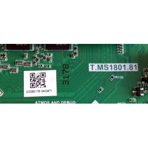 MAIN PARA SMART TV (ROKU) JVC 4K UHD RESOLUCION (3840 x 2160P) / NUMERO DE PARTE T.MS1801.81 / T.MS1801.81 / U20083178-0A03471 / 2010068521 / 536D5006DU3F  / SW:CN9.2.2E2397X (MFG) / D43A2E4EB434 / PANEL CC500PV1D / MODELO LT-50MAW595 