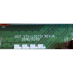 MAIN PARA TV TOSHIBA / NUMERO DE PARTE 631V0G00560 / VTV-L55731 / VTV-L55731 REV:1A / 631V0G00560 RE:C1 / 7160236-1 / E89382 / MODELO TF-55A810U21