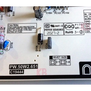 FUENTE DE PODER PARA TV TOSHIBA / NUMERO DE PARTE 1T920000C00 / PW.50W2.651 / V20060761-0A02153 / T320XVN02.G / K27-Y636-110 / CN-1T920000C00 / PANEL  K320WDCRA-UA200A4 / K320WDCRA-HN200A4 / K320WDCRA-HN2004A / MODELO TF-32A710U21 / 32LF221U21