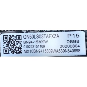 MAIN PARA SMART TV SAMSUNG QLED 4K UHD HDR RESOLUCION (3,840 x 2,160) / NUMERO DE PARTE BN94-15309W / BN41-02754B / BN97-16882E / 010222151169 / 20200804 / PANEL CY-RT050HGAV4H NW26 / MODELO QN50LS03TAFXZA AA01