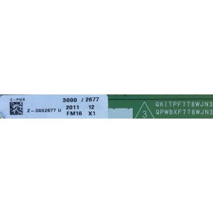 T-CON PARA TV SHARP / NUMERO DE PARTE DUNTKF778FM16 / KF778 / RUNTK4910TP / CPWBX4910TP  / FM16 / QKITPF778WJN3 / QPWBXF778WJN3 / DUNTKF778WE16 / PANEL LK695D3GW30E / MODELO LC-70LE732U
