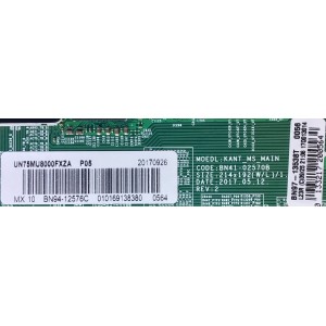 MAIN PARA SMART TV SAMSUNG 4K UH CON HDR RESOLUCION (3840 x 2160) / NUMERO DE PARTE BN94-12576C / BN41-02570B / BN97-13538T / 010169138380 / 20170926 / PANEL CY-KM075FLLVAH / MODELO UN75MU8000FXZA FB03