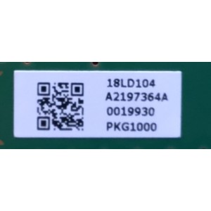 LED DRIVER PARA TV SONY / NUMERO DE PARTE A2197364A / 1-983-103-11 / A-2197-364-A / 18LD101 / 0019932 / PKG10000 / PANEL YD8S009DTU01 / MODELO XBR-65Z9F / XBR65Z9F