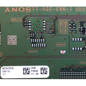 MAIN PARA SMART TV ( ANDROID ) SONY 4K UHD CON HDR RESOLUCION (3840 x 2160) / NUMERO DE PARTE A2197327A / 1-983-250-11 / A-2197-327-A / 200113 / 319534 / PANEL YD8S009DTU01 / MODELO XBR-65Z9F / XBR65Z9F