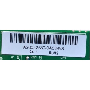 MAIN PARA TV INSIGNIA / NUMERO DE PARTE 317GAAMBB07CVT / TD.T950.67 / A20052580 / AMBB07CVTA20052580 / E254215 / E-P-B4SS3W-24-NA / E021M442-G2 / MODELO NS-24DF311SE21