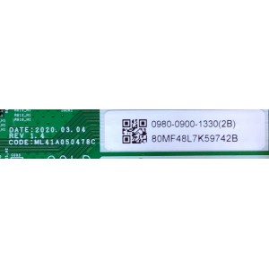 MAIN FUENTE (COMBO) PARA TV SAMSUNG / NUMERO DE PARTE 0980-0900-1330 / ML41A050478C / VN32HS048U / 0980-0900-1330(2B) / 80MF48L7K59742B / PANEL PT320AT03-3 VER.1.0 / DISPLAY PT320AT03-3 / MODELO UN32M4500 / UN32M4500BFXZA / UN32M4500BFXZA VF06