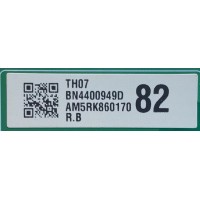 LED DRIVER PARA TV SAMSUNG / NUMERO DE PARTE BN44-00949D / L82Q8NB_NHS / BN4400949D / AM5RK860170 / PANEL CY-TN082FLLV1H KW42 / MODELO QN82Q8FNBFXZA FA01