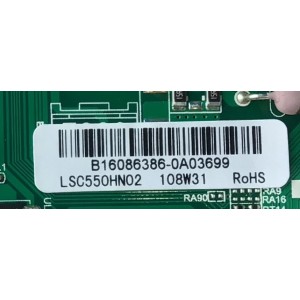 MAIN FUENTE PARA TV WESTINGHOUSE / NUMERO DE PARTE 890-M00-02N38 / TP.MS3393.PC821 / LSC550HN02 / B16086386 / WE-M16086 / PANEL T550-DXA-DLED / MODELO WD55FB1530