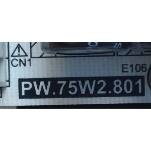 FUENTE DE PODER PARA TV POLAROID / NUMERO DE PARTE A17083260 / PW.75W2.801 / PANEL T430QVN03.0 / MODELO PTV43174KILED