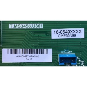 MAIN PARA TV KONCHRIS / NUMERO DE PARTE A16100397 / T.MS3458.U801 / A16100397-0P00180 / 16-0649XXXX / CME55N99 / PANEL LSC550FN18 / MODELO CME55N99