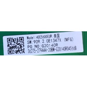 MAIN FUENTE (COMBO) PARA TV HISENSE·ROKU TV / NUMERO DE PARTE 279444 / RSAG7.820.9375/ROH / 40E600EUR / 36275-279444 / 2605L82B0 / G20140R / PANEL´S JHD396V1F01-TXL1\S1\GM\ROH / JHD396V1F01-TXL1\GM\MCKD-3\ROH / MODELO 40H4030F1 40E600EUR