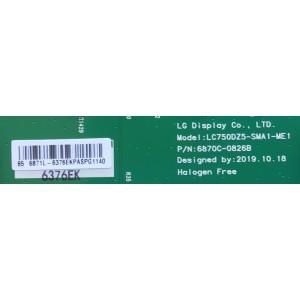 T-CON PARA TV LG NUMERO DE PARTE 6871L-6376E / 6870C-0826B / 6376E / PANEL HC650DAD-SLCAA-2142 / MODELO 65NANO99UNA.AUSWLJR / 65NAN099UNA