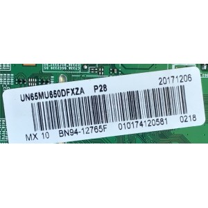 MAIN PARA TV SAMSUNG NUMERO DE PARTE BN94-12765F / BN41-02568B / BN41-02568 / BN97-13471S / BN9412765F / MODELO UN65MU650DFXZA