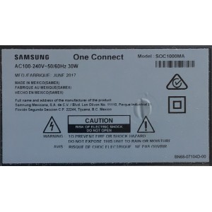 ONE CONNECT MODEL: SOC1000MA PARA TV SAMSUNG ((NUEVO)) NUMERO DE PARTE BN96-44664A / MX10BN9644664AA656J970104 / SOC1000MA / MODELO QN65Q9FAMFXZA