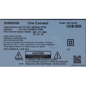 ONE CONNECT MODEL: SOC1003N PARA TV SAMSUNG ((NUEVO)) NUMERO DE PARTE BN96-44628W / BN44-00936A / MX10BN964428WA647K1450 / CNL1BN4400936ADY82K5JD11W / 65Q9F / 75Q7F / MODELOS QN65Q9FNAFXZA / QN65Q9FNAFXZA AA01 / QN65Q9FNAFXZA FA02 / QN65Q9FNAFXZA 