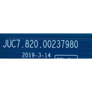 T-CON PARA TV WESTINGHOUSE NUMERO DE PARTE JUC7.820.00237980 / JUC7.820.00237980 / E214887 / NT603HT / KB-6160 / 20A015ET019190 / PANEL C650Y19-F8 / MODELO WR65UX4019