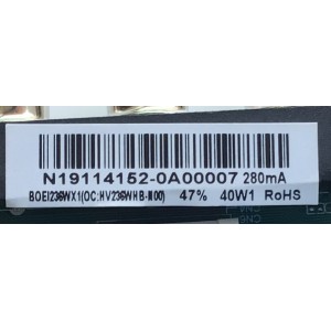MAIN FUENTE PARA TV INSIGNIA / NUMERO DE PARTE 60103-00337 / TP.MS3553.PA592 / 4300043555 / 20190327_214127 / N19114152-0A00007 / PANEL BOEI236WX1_H / MODELO NS-24D310NA19